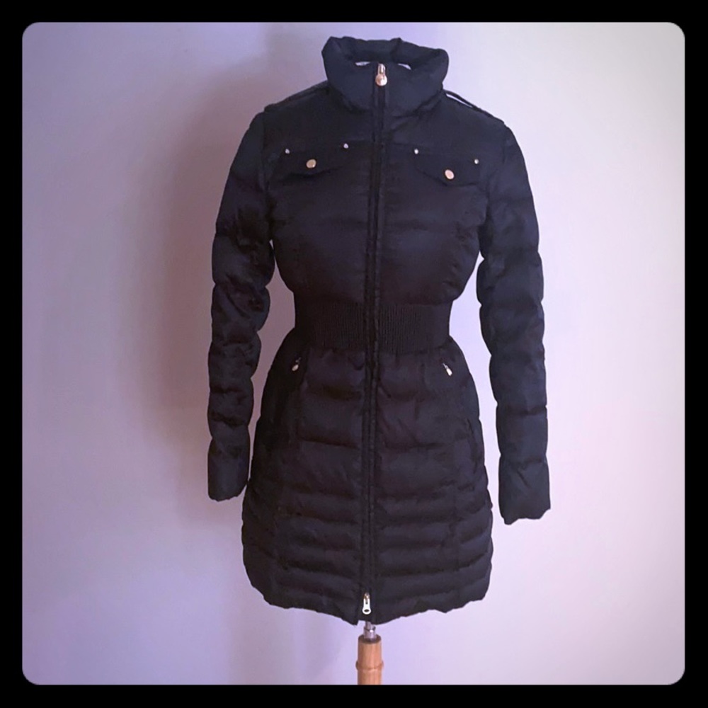 Black Down Puffer  Coat Laundry by Shelli Segal